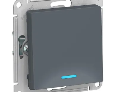 фото Механизм выключателя 1-кл. СП AtlasDesign 10А IP20 (сх. 1а) 10AX с подсветкой грифель SchE ATN000713