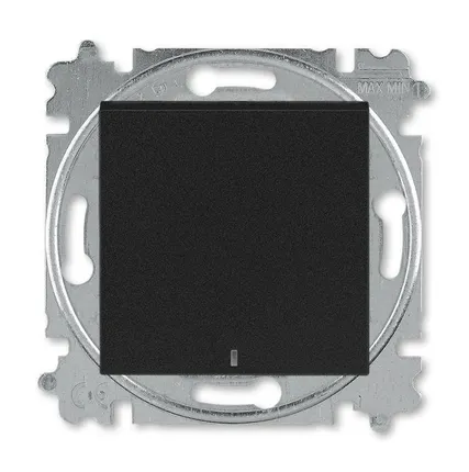 Фото №0 Выключатель 1-кл. СП Levit IP20 с подсветкой антрацит/дым. черн. ABB 2CHH590146A6063