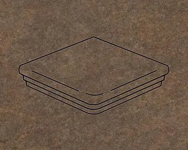 фото Клинкерная угловая ступень флорентинер Stroeher Keraplatte Asar 640 maro, 345x345x12 мм