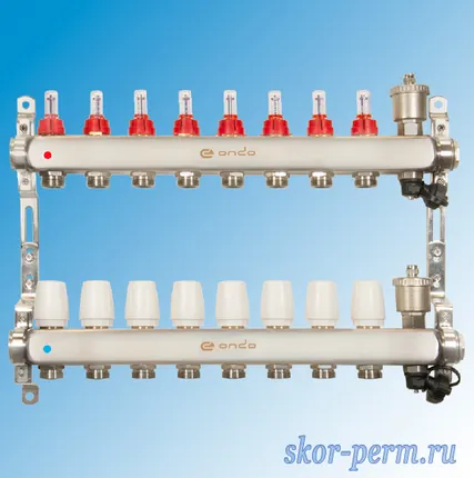 Фото №0 Коллекторная группа ONDO MFS 4-12 RR, D=1&quot;, 8 выходов 3/4&quot;