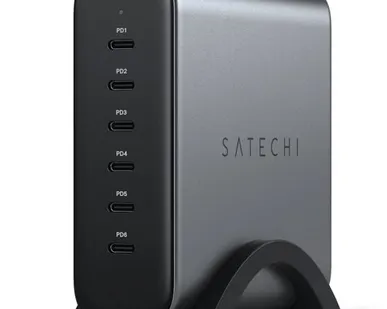 фото Сетевое зарядное устройство Satechi 200W USB-C 6-Port PD GaN Charger Space Gray