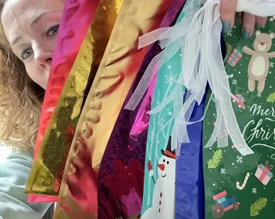 фото Пакет новогодний 32х24 см Merry Christmas синий