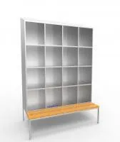 Фото №0 Шкаф на 16 ячеек открытый со скамьей  ШЯ-16/скамья