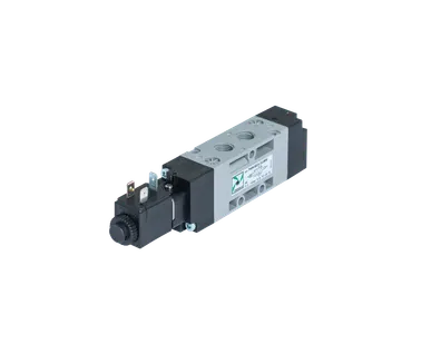 фото T424.52.0.12.B09 - Распределитель пневматический с электромагнитным управлением 5/2, G1/4", технополимер, ЭлПнУправление - Пневмопружина, =24B, 2Вт