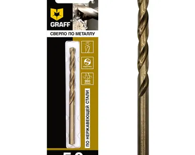 фото Сверло GRAFF Р6М5К5 по нержавеющей стали, 5.0мм