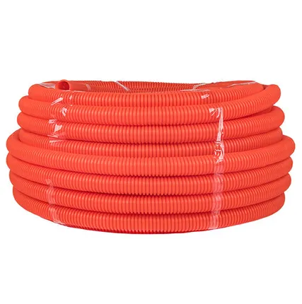 Фото №0 EKF Труба гофр. ПНД с протяжкой d32 мм (50 м) оранжевая EKF-Plast