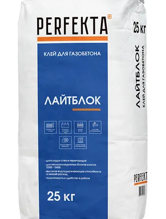 Фото №0 Клей для газобетона Лайтблок, 25 кг
