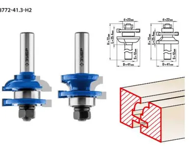 фото Фрезы рамочные набор Зубр 28772-41.3-H2, 41x23 мм, хвостовик 12 мм