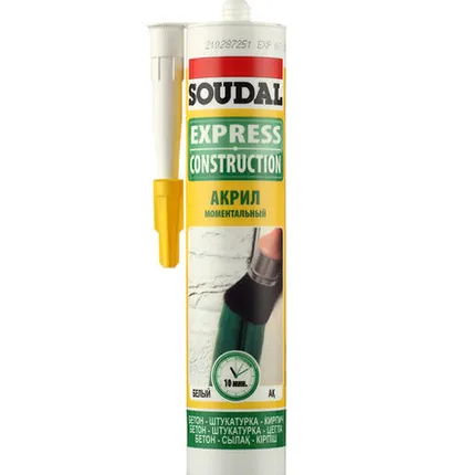 Фото №0 Герметик акриловый Soudal Моментальный белый 280 мл.