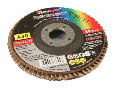 фото Диск лепестковый торцевой 22х115мм Р40