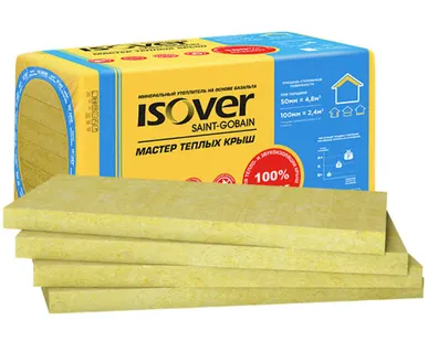 фото Утеплитель ИЗОВЕР Мастер Теплых Крыш 50х600х1000мм 8шт 4,8м2 0,24м3