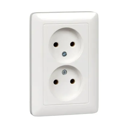 Фото №0 Schneider Electric Розетка 2-м СП Хит 16А IP21 без заземл. без защ. шторок бел. RS16-235-B Schneider Electric