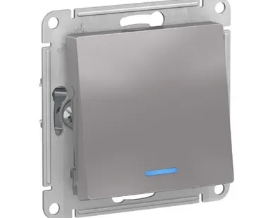 фото Schneider Electric Механизм выключателя 1-кл. СП AtlasDesign 10А IP20 10AX с подсветкой алюм. ATN000313 Schneider Electric