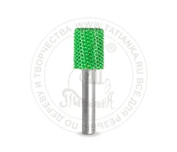 фото 6C12-70 - Цилиндр, Ø хвостовика 6мм, Ø фрезы X 12,7мм, L фрезы 19,05мм (coarse/зеленая)