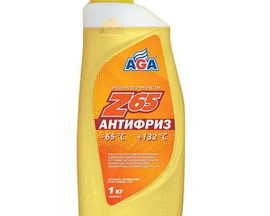 фото Антифриз AGA042Z готовый к применению -65С (желтый) 1 кг