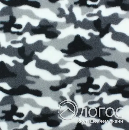 Фото №0 Трикотаж костюмный флис полартек набив КМФ 150 см, D2 (серый)