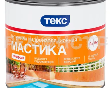 фото Мастика  1,8кг битум гидроизоляционная Текс (6/30) П зз
