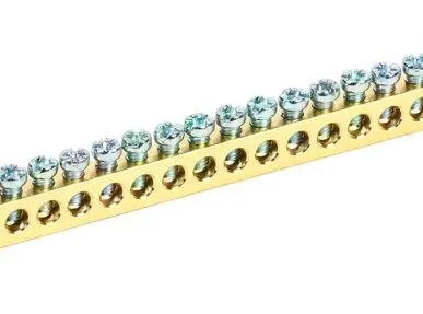 фото Шина PEN "земля-ноль" 6х9мм 24/2 (24группы/крепеж по краям) ИЭК YNN11-24-100