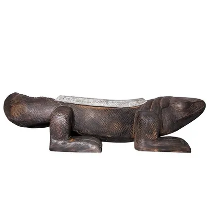 Фото №0 Старинная скульптура "Комодский дракон", тиковое дерево CC-STCO