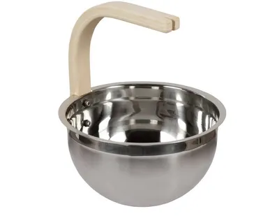фото Ведро Sawo 373-MA (5 л, нержавеющая сталь, изогнутая ручка из осины)