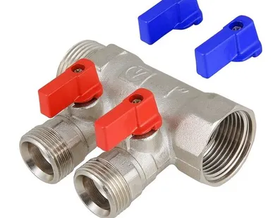 фото Коллектор с отсекающ кран 1"х3/4"евроконус - 3 вых Valtec