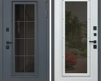 фото Входная дверь ТЕРМО Титаниум букле графит стеклопакет-белый матовый АСД