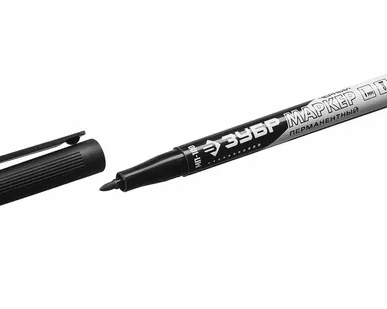 фото Маркер перманентный черный, заостр наконечник 1мм, ЗУБР