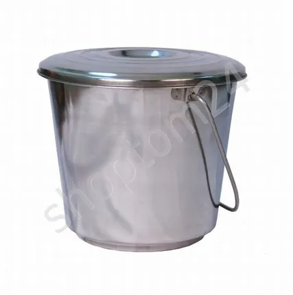 Фото №0 Ведро 12 литров с крышкой нержавеющая сталь