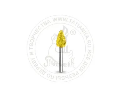фото 3F14-40 - Пламя, Ø хвостовика 3мм, Ø фрезы X 9,5мм, L фрезы 15,87мм (fine) SUB-3F14-40