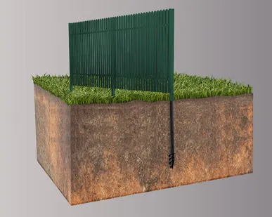 фото Забор из евроштакетника Finfold 0,45 мм на винтовых сваях "Шурупы"