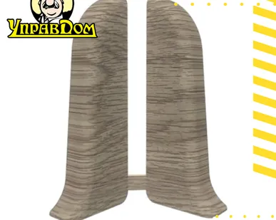 фото Плинтус Lexida Соединитель Лексида Торцевая пара 253 Ясень серый