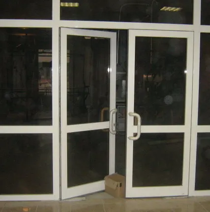 Фото №0 Алюминиевые маятниковые двери