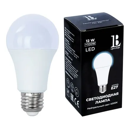 Фото №0 Светодиодная лампа L&B A60 12W 1150Lm 4000K E27 E27-12W-4000K-A60