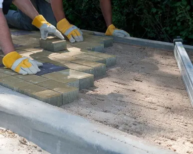 фото Мощение садовых дорожек