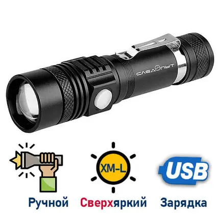 Фото №0 Ручной фонарь с фокусировкой ST-FLR08 (Т6, 18650)