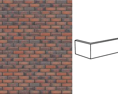 фото Клинкерная плитка угловая KING KLINKER Old Castle Heart brick HF30, 240*71*115*10 мм