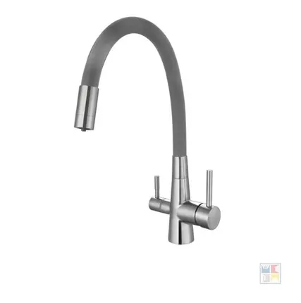 Фото №0 Смеситель Coral для кухни с подключением к фильтру, серый