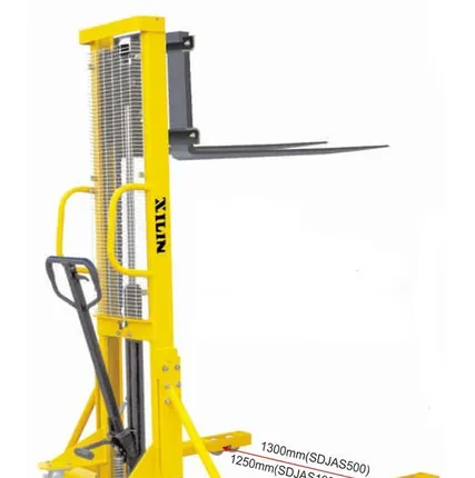 Фото №0 Штабелер гидравлический 0,5 т 1,6 м XILIN SDJAS500 с раздвижными вилами и расширенными опорами