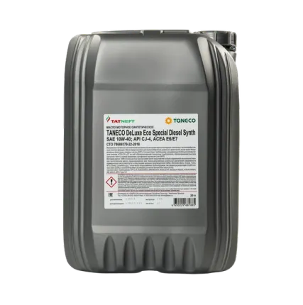 Фото №0 Масло моторное синтетическое TANECO Deluxe Eco Special Diesel Synth 10W-40 20 л 10W-40