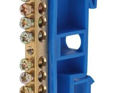 фото Шина N "ноль" на DIN-изол. ШНИ-6х9-12-Д NO-222-47 син. ЭРА Б0033428