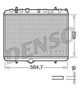 фото Радиатор, охлаждение двигателя DENSO DRM21055 Радиатор охл. ДВС PSA C3, C4, C5, 207, 407 09.04