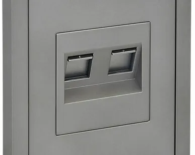 фото FORTE&PIANO Розетка компьютерная двойная RJ45 кат.5E FP533 сталь IEK