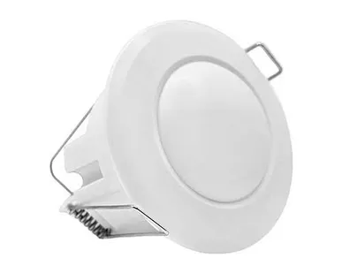 фото Датчик движения микроволновый встраиваемый точечный 360* 8м 1200W белый IP20 IEK ДД-301MB