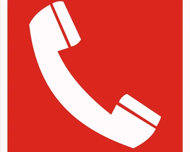 фото Знак F05 Телефон для использывания при пожаре 150х150