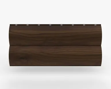 фото Сайдинг Металлический сайдинг «Бревно» покрытие 3D орех Россия, эконом, 0.4-0.45 мм