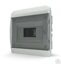 Фото №0 Щит встраиваеный "Tekfor" 8 мод. IP40, прозрачная черная дверца