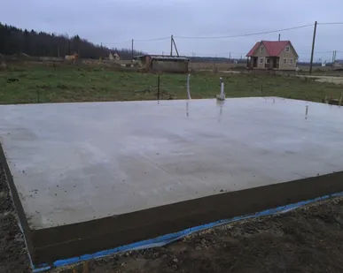 фото Заливка монолитной плиты фундамента