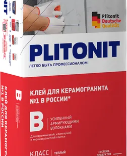 фото Клей для плитки и керамогранита Plitonit В усиленный 25 кг