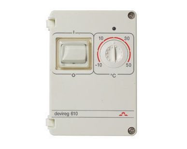 фото 140F1080 DEVI Терморегулятор Devireg 610™, 16А, датчик, IP44