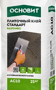 фото КЛЕЙ ДЛЯ ПЛИТКИ СТАНДАРТ БАЗПЛИКС АС10 (25КГ) С0